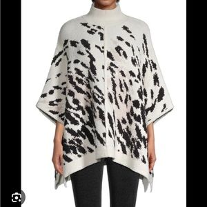 Cozychic Cheetah Print Poncho In Cream Black